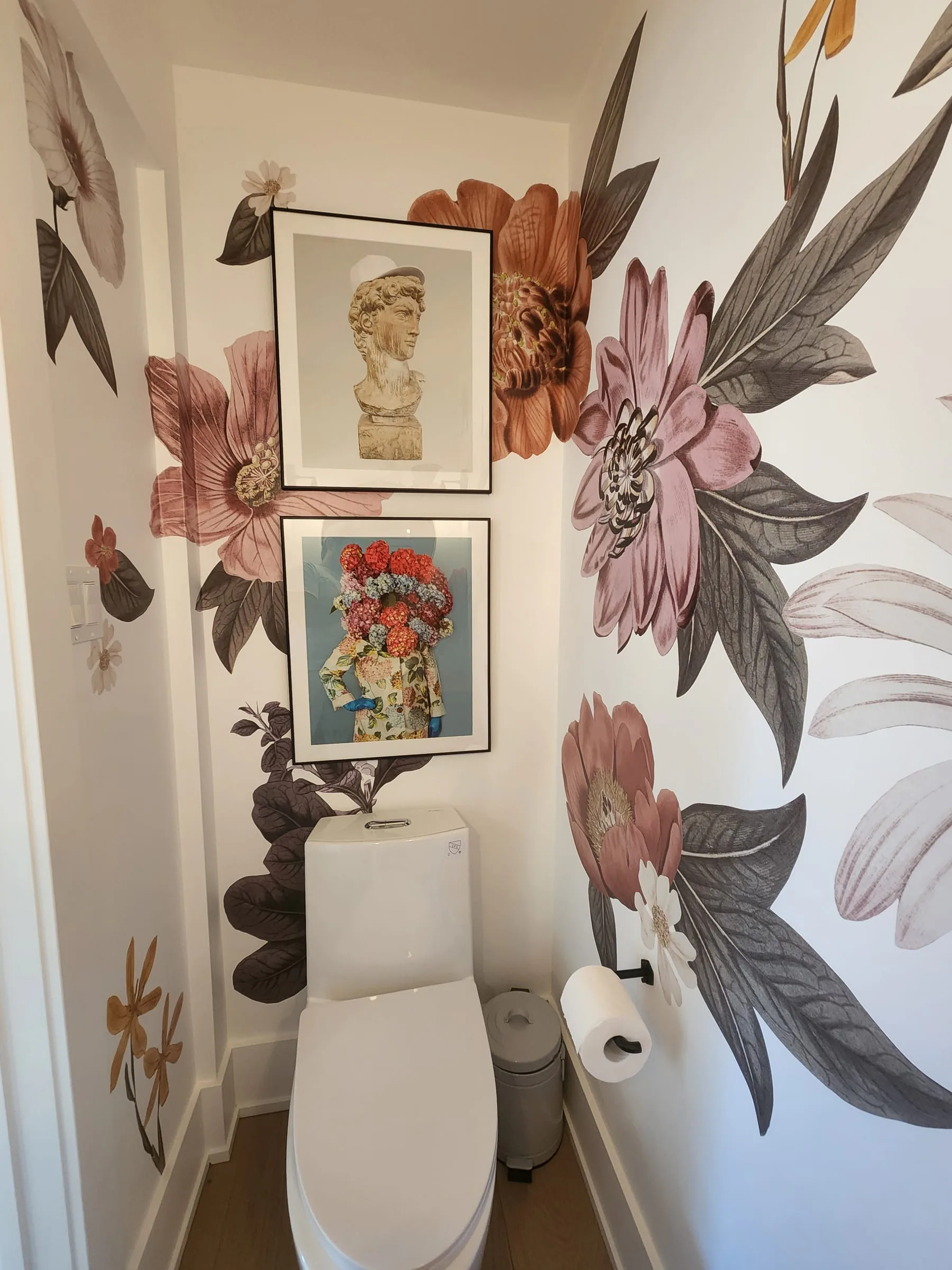 Luxury bathroom paint finish by Sigma Painting — wider view of the completed powder room near Pickering